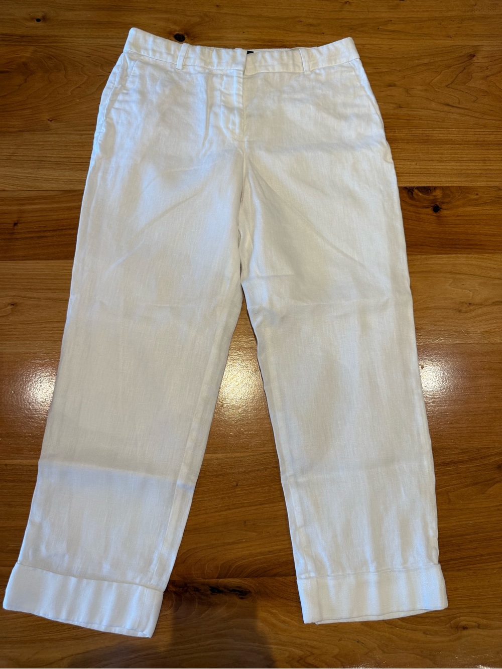 J. Crew White Linen-Blend Pants Size 6